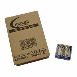 Maxell LR20/D Alkaline batterier 24 stk. pakning